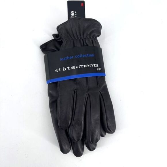 NWT Thinsulate BT Statements Leather Black Men’s Gloves Mittens medium 40 gram u - Picture 2 of 6